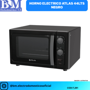 Horno Eléctrico Atlas 44Lts Negro