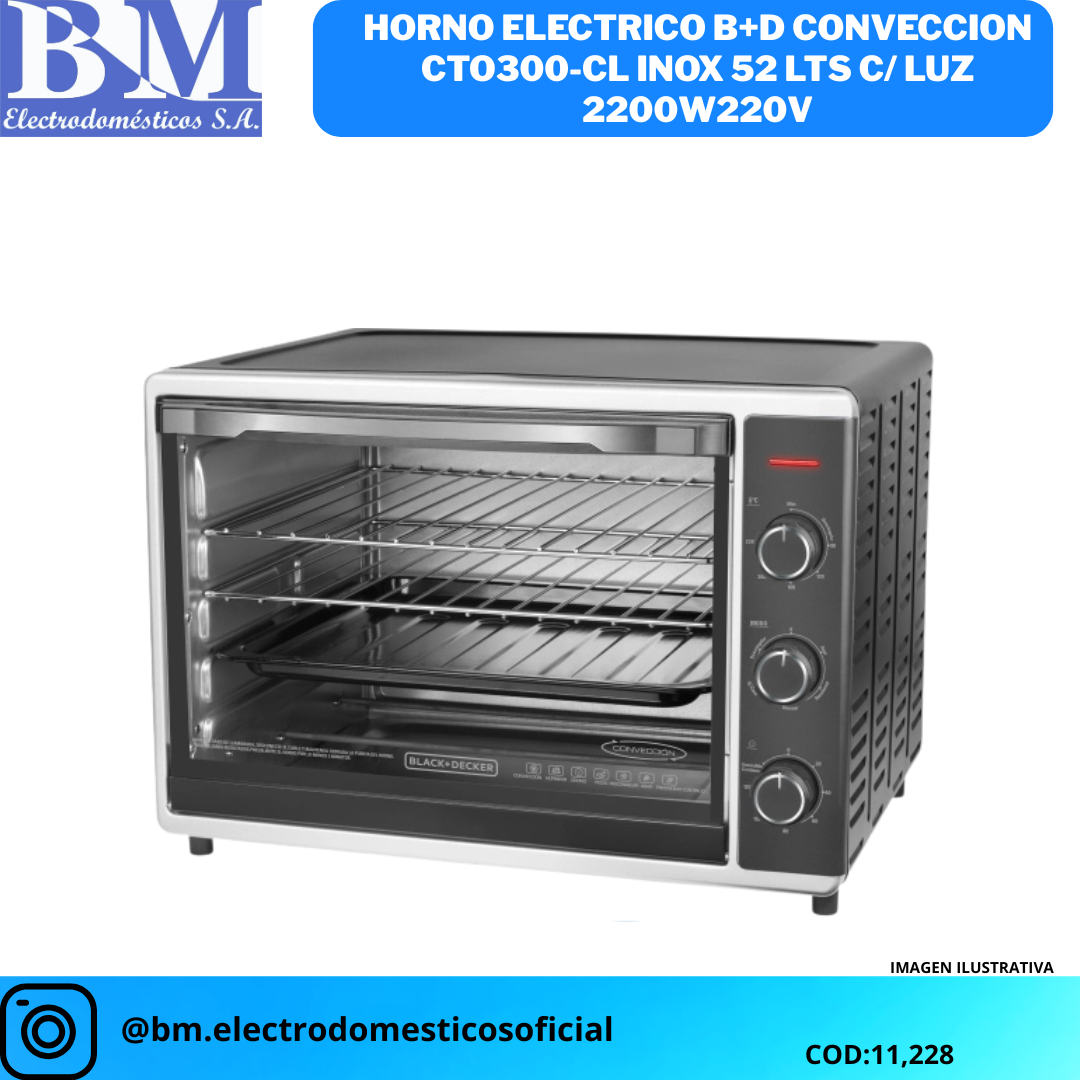 Horno Eléctrico B&D CTO300-CL Inoxidable 52L