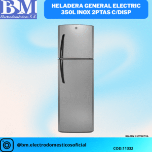 Heladera General Electric 350L Inox 2PTAS c/Disp