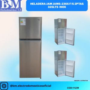 HELADERA JAM JAMS-236S 325LTS INOX