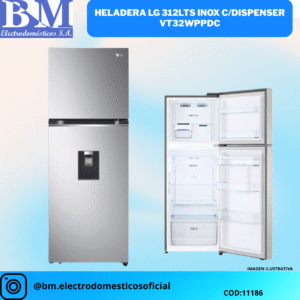 HELADERA LG 312LTS INOX C/DISPENSER VT32WPPDC
