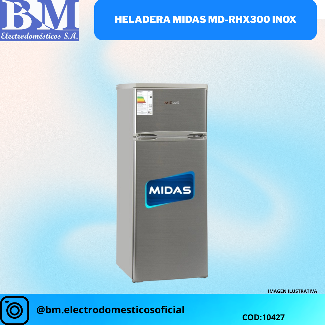 HELADERA MIDAS MD-RHX300 INOX