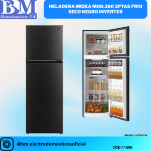 Heladera Midea Mod. 360 Inverter Negro