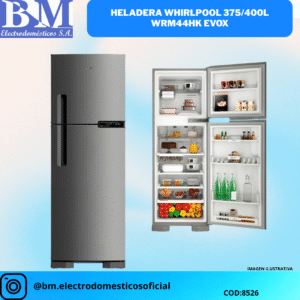 HELADERA WHIRLPOOL 375/400L WRM44HK EVOX