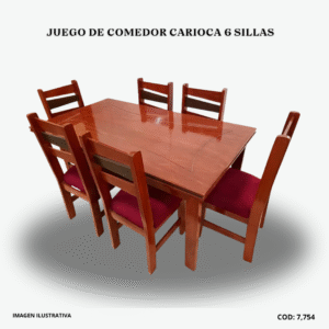 JUEGO DE COMEDOR CARIOCA 6 SILLAS